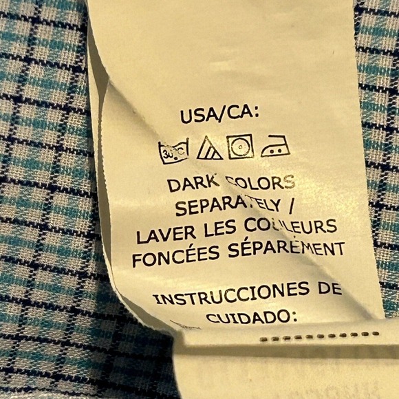 Chaps Easy Care Button-Up Shirt Men's Size L Maroon Blue Long Sleeve - Picture 4 of 16